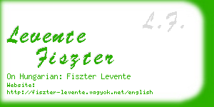 levente fiszter business card